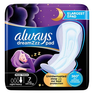 Always Dreamzz Maxi Thick With Wings Sanitary Pads For Heavy Nights 7's 4015