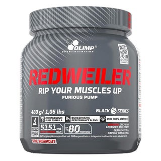 Olimp RedWeiler Furious Pump Pre Workout Ultra Training Performance Powder Blend for Advanced Athletes, Orange Flavor 480 g