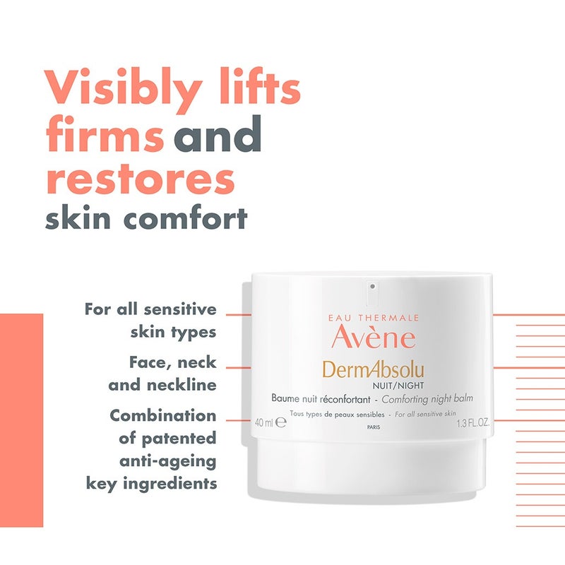 Avene DermAbsolu Comforting Antiaging Night Balm For Sensitive Skin 40ml
