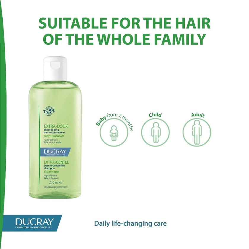 Ducray Extra Gentle Dermo-Protective Shampoo For Delicate Hair 400ml