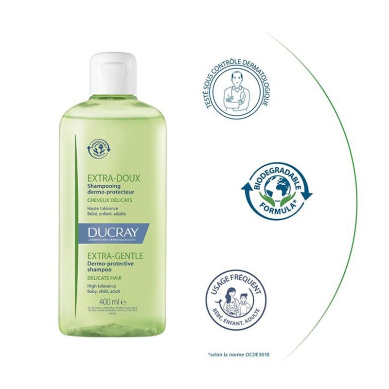 Ducray Extra Gentle Dermo-Protective Shampoo For Delicate Hair 400 mL