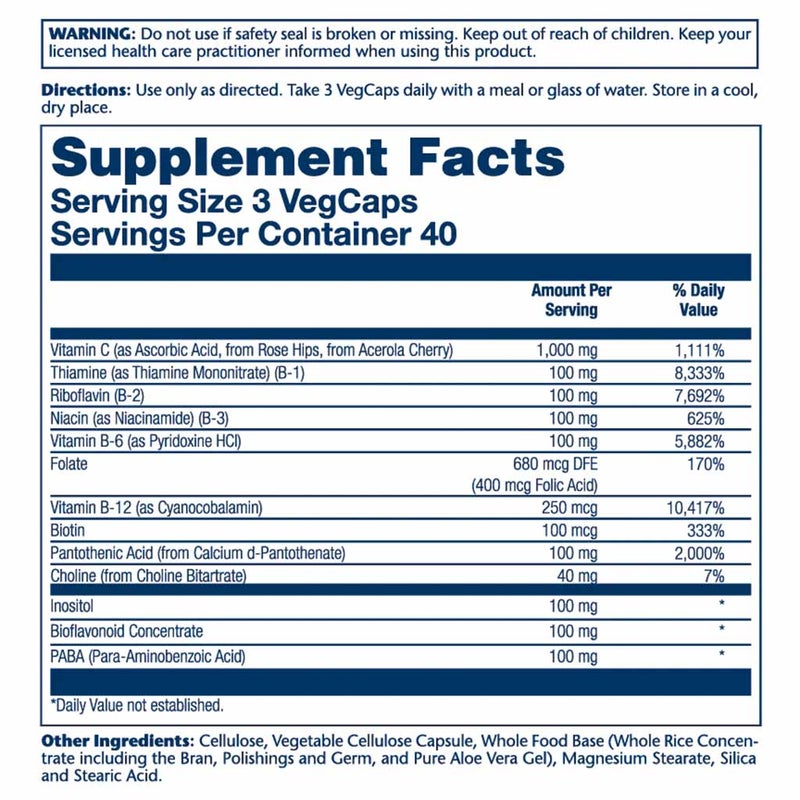 Solaray Mega Vitamin B-Stress Veg Capsules 120’s 