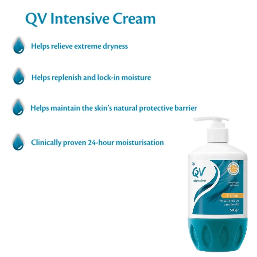 Ego QV Intensive Body Moisturiser Cream Pump For Extremely Dry Sensitive Skin 500g