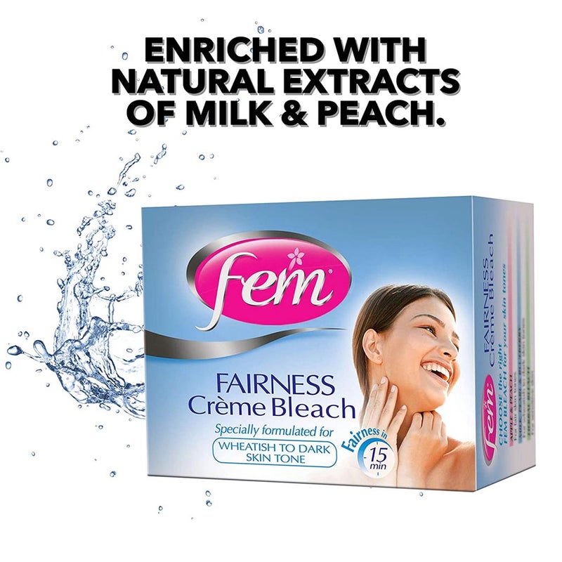 Fem USA Fairness Cream Bleach Milk With Pearl And Peach 100gm