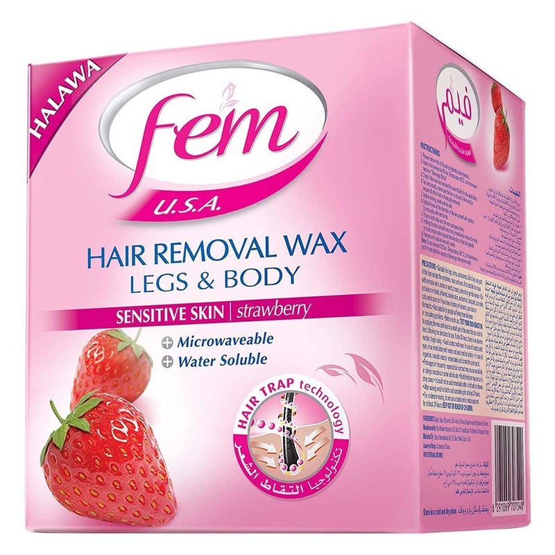Fem USA Hair Removal Wax Sensitive Skin Strawberry 450 g