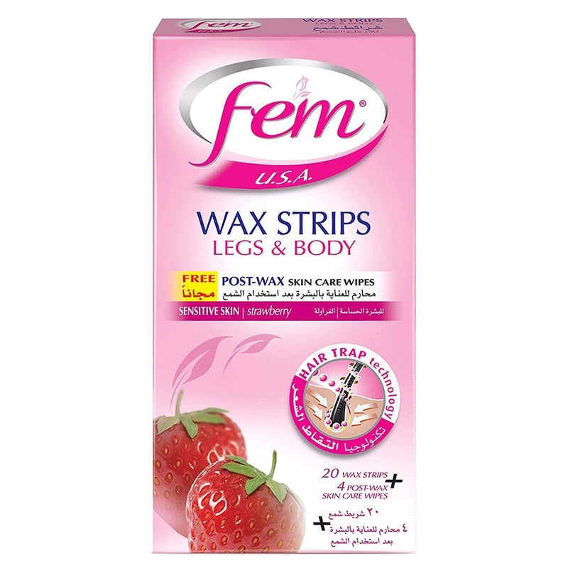 Fem USA Body Wax Strips Sensitive Skin 20's