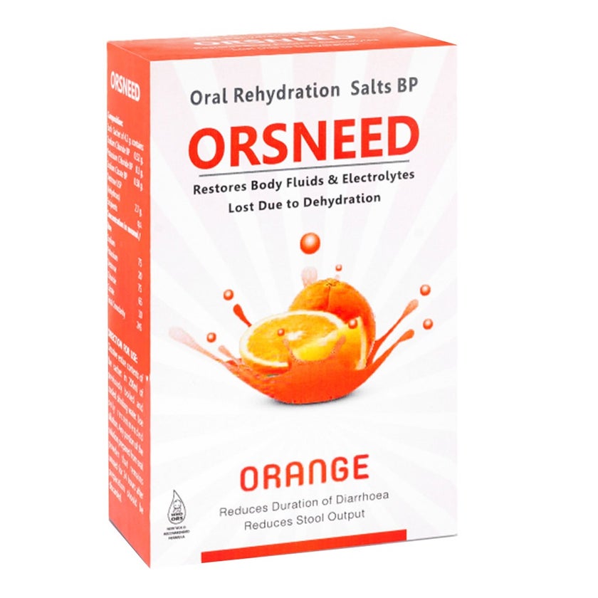 Orsneed Orange Oral Rehydration Salts BP For Oral Solution 4.2g, Pack of 10's