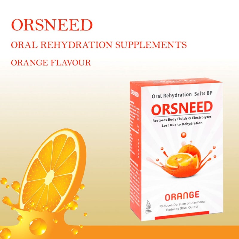 Orsneed Orange Oral Rehydration Salts BP For Oral Solution 4.2 g 10's