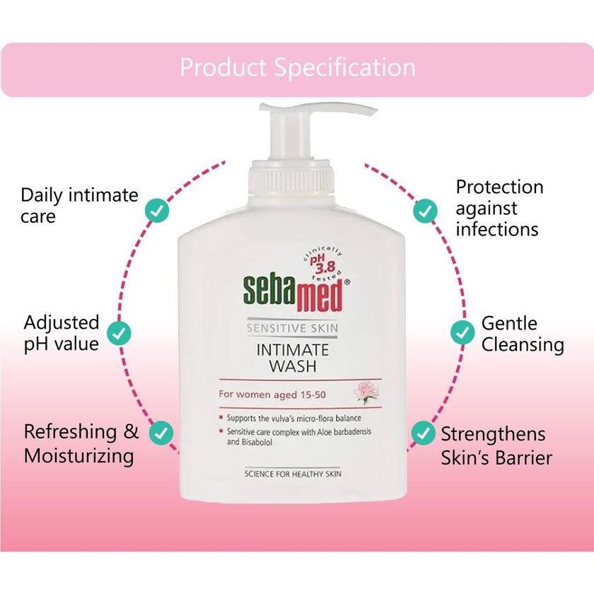 Sebamed Feminine Intimate Wash For sensitive skin PH 3.8 200ml, Pack of 2's