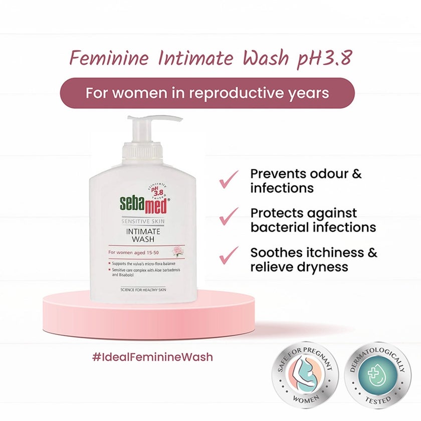 Sebamed Feminine Intimate Wash For sensitive skin PH 3.8 200ml, Pack of 2's