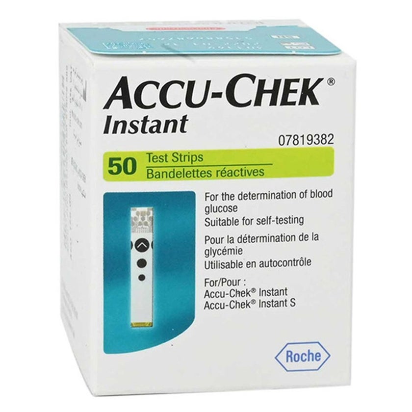 Accu-Chek Instant Blood Sugar Test Strips, Pack of 50's + Lancets - PROMO PACK