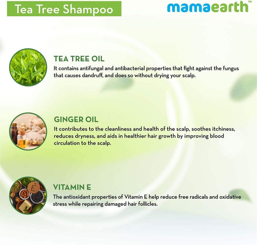 Mamaearth Tea Tree Shampoo For Dandruff Free Hair 250ml