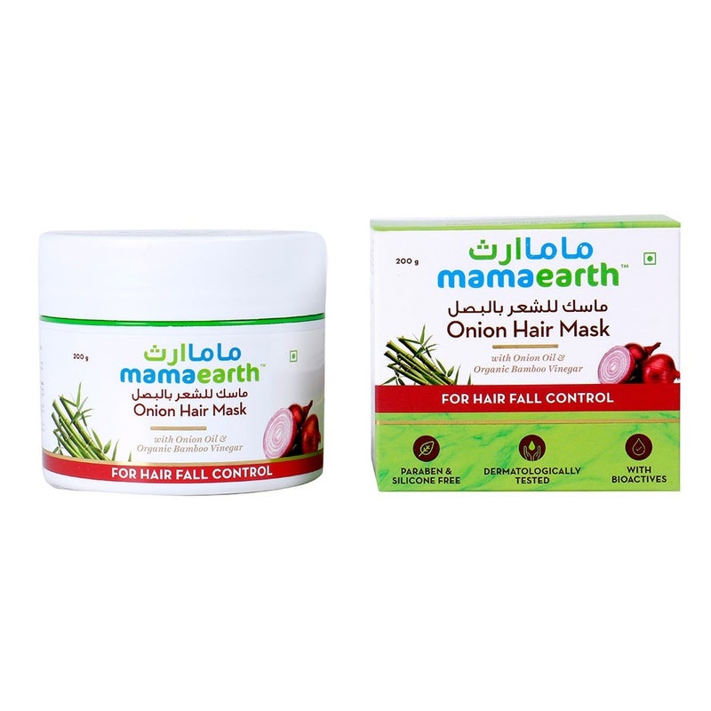 Mamaearth Onion Hair Mask With Onion Oil & Organic Bamboo Vinegar For Hair Fall Control 200 g