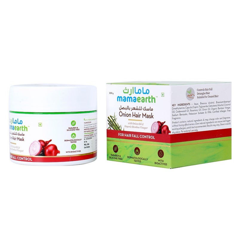 Mamaearth Onion Hair Mask With Onion Oil & Organic Bamboo Vinegar For Hair Fall Control 200 g