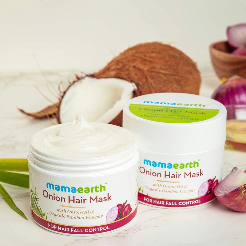 Mamaearth Onion Hair Mask With Onion Oil & Organic Bamboo Vinegar For Hair Fall Control 200 g