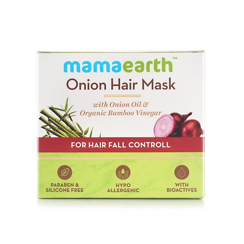 Mamaearth Onion Hair Mask With Onion Oil & Organic Bamboo Vinegar For Hair Fall Control 200 g