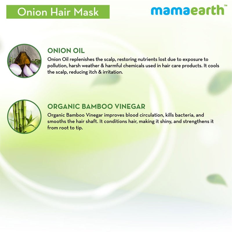 Mamaearth Onion Hair Mask With Onion Oil & Organic Bamboo Vinegar For Hair Fall Control 200 g