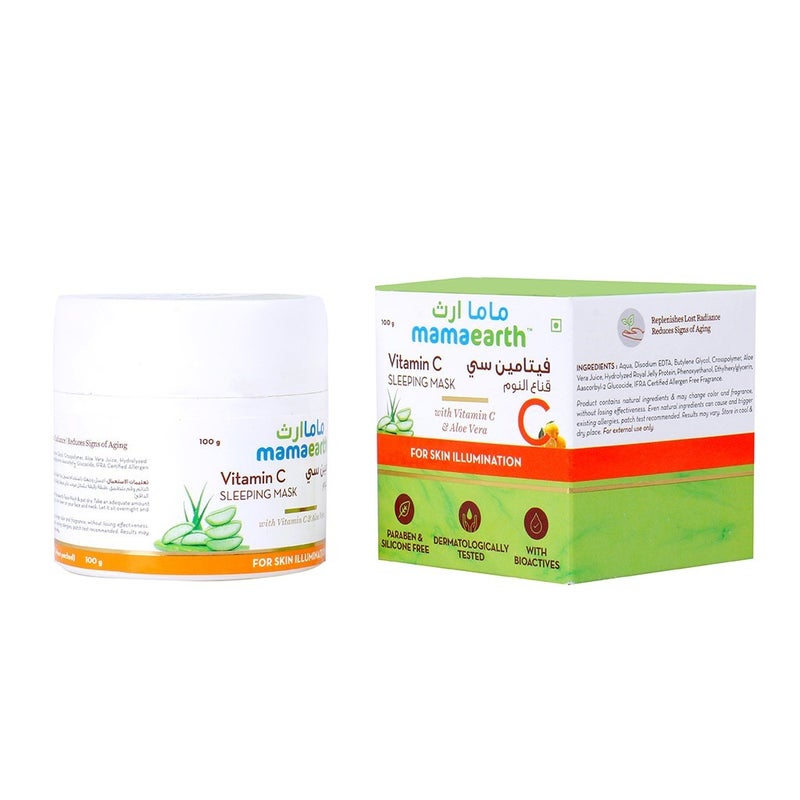 Mamaearth Vitamin C Sleeping Mask With Aloe Vera For Skin Illumination 100 g