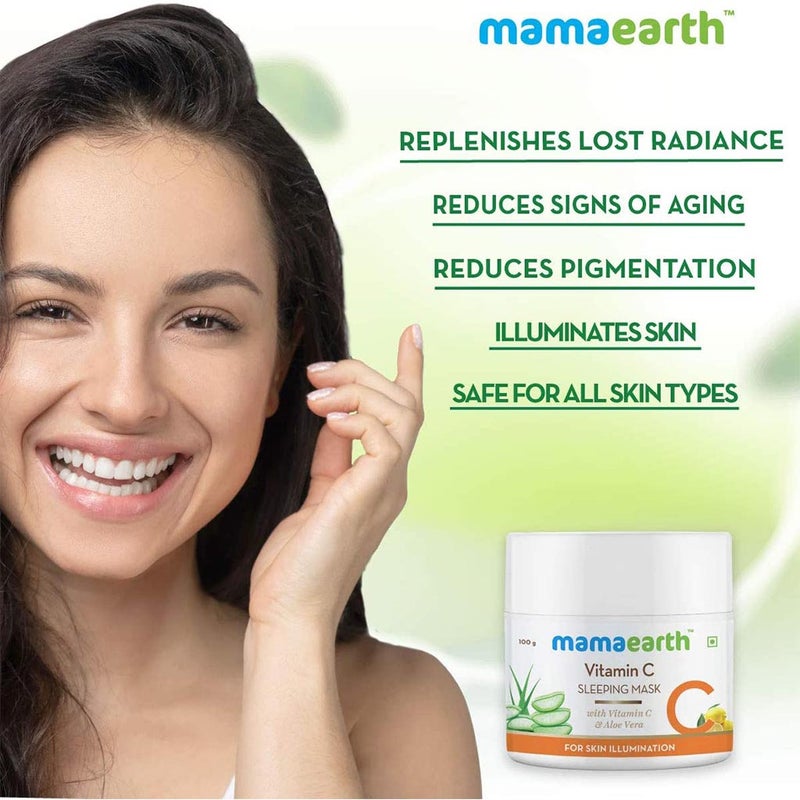 Mamaearth Vitamin C Sleeping Mask With Aloe Vera For Skin Illumination 100 g
