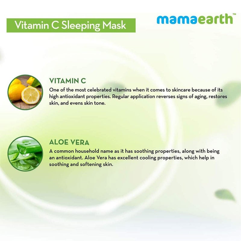 Mamaearth Vitamin C Sleeping Mask With Aloe Vera For Skin Illumination 100 g