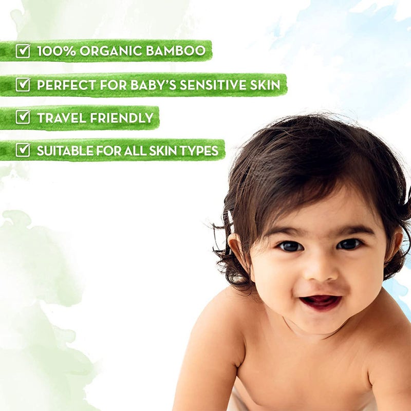 Mamaearth India's 1st Organic Bamboo Based Baby Wipes 72's Combo Pack 4's