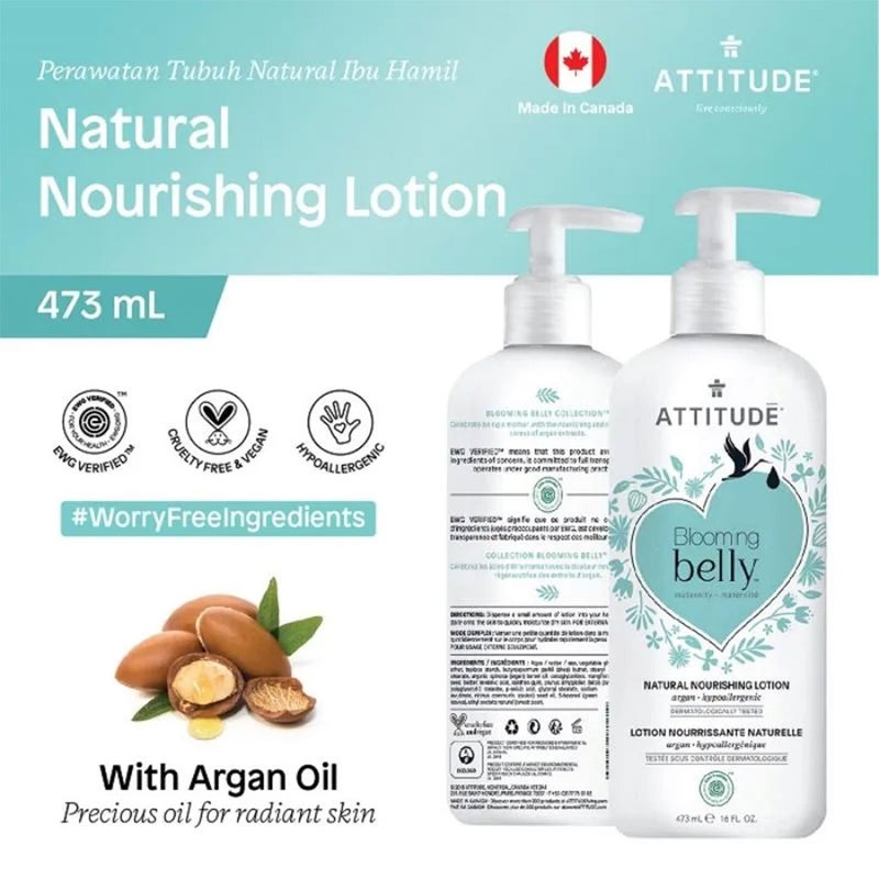 Attitude Blooming Belly Maternity Natural Nourishing Lotion Argan 473ml