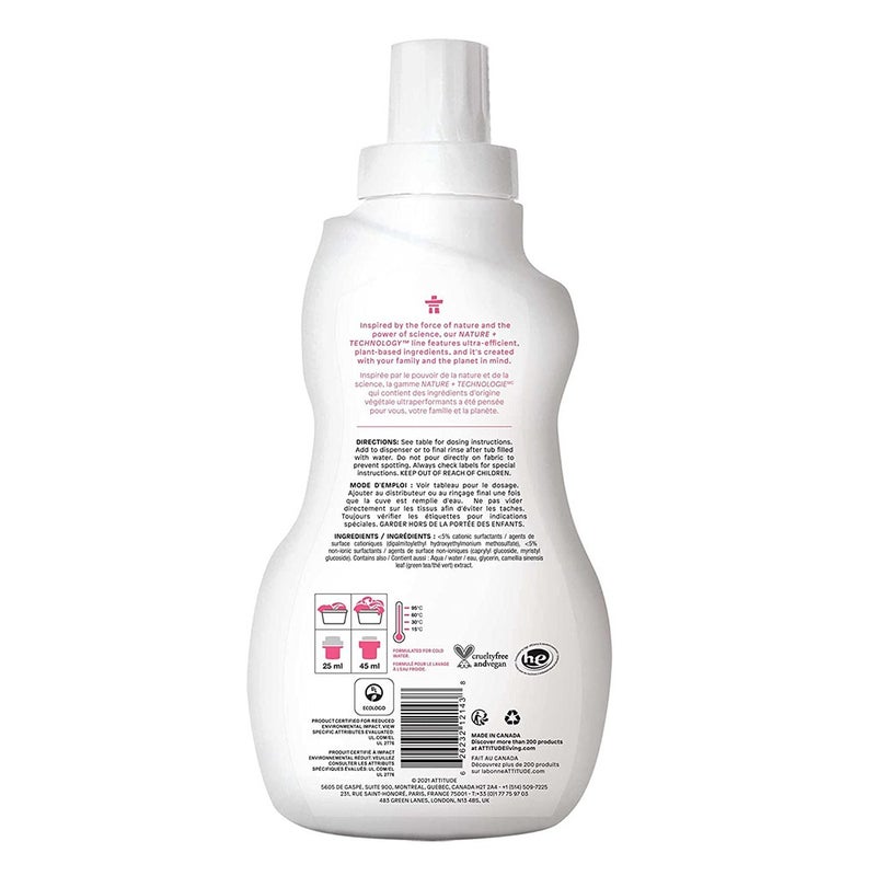 Attitude Little Ones Nature+ Technology 40 Loads Extra Gentle Fragrance Free Fabric Softener For Babies 1000ml