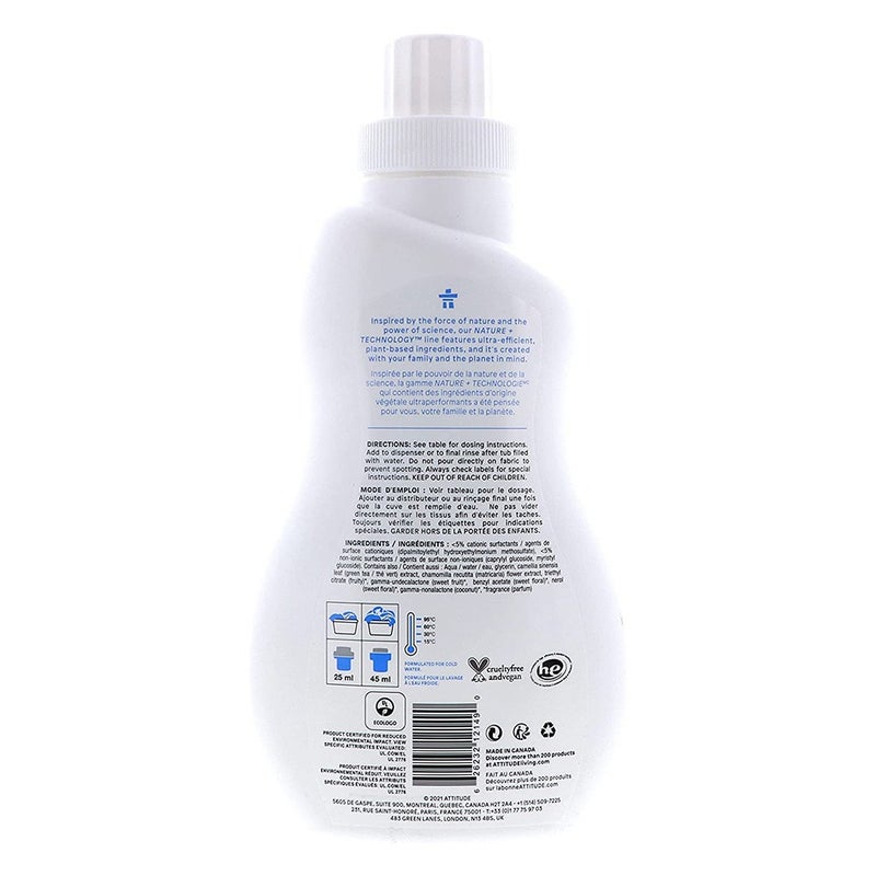 Attitude Little Ones Nature+ Technology 40 Loads Extra Gentle Fabric Softener With Soothing Chamomile For Babies 1000ml