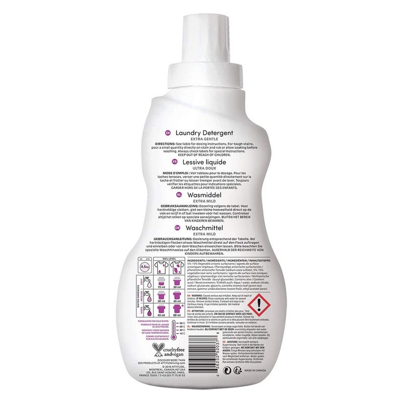 Attitude Little Ones Nature+ Technology Laundry Detergent 35 Loads Sweet Lullaby 1050 mL