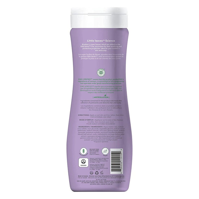 Attitude Natural Care Baby Leaves Science 2-In-1 Natural Shampoo And Body Wash With Vanilla & Pear 473ml