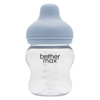 Brother Max Extra Wide Neck Anti Colic Feeding Glass Bottle 160 mL + S Teat Blue BM115B 