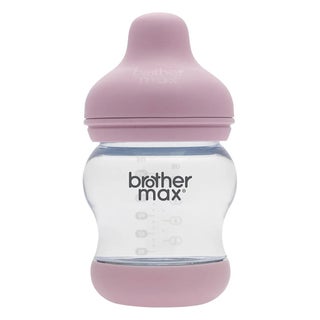 Brother Max Newborn Glass Anticolic Feeding Bottle 100 mL + SS Teat Pink BM100P