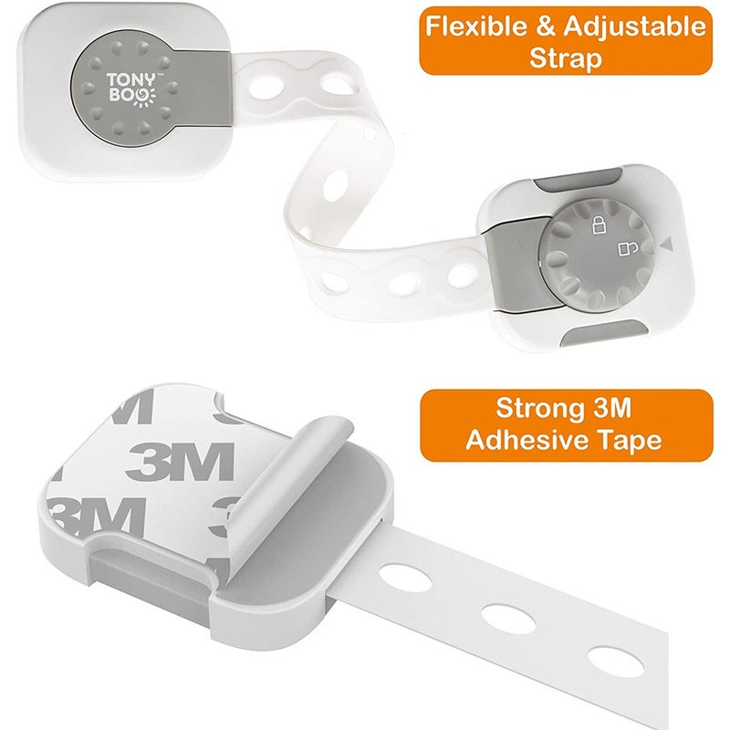Tonyboo Multipurpose Double Action Child Safety Lock, Pack of 8's