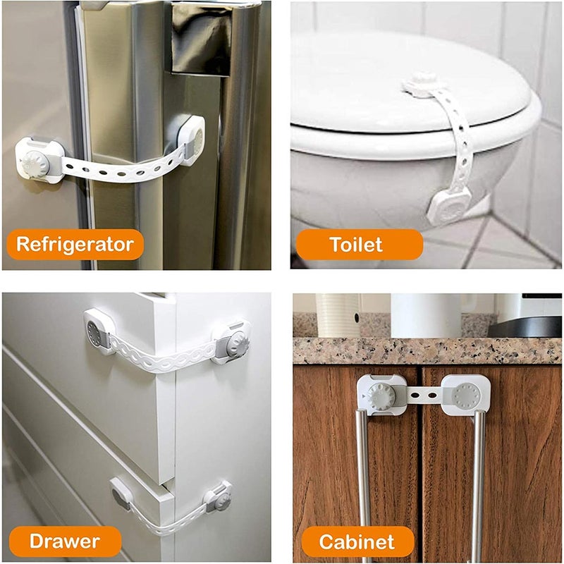 Tonyboo Multipurpose Double Action Child Safety Lock, Pack of 8's