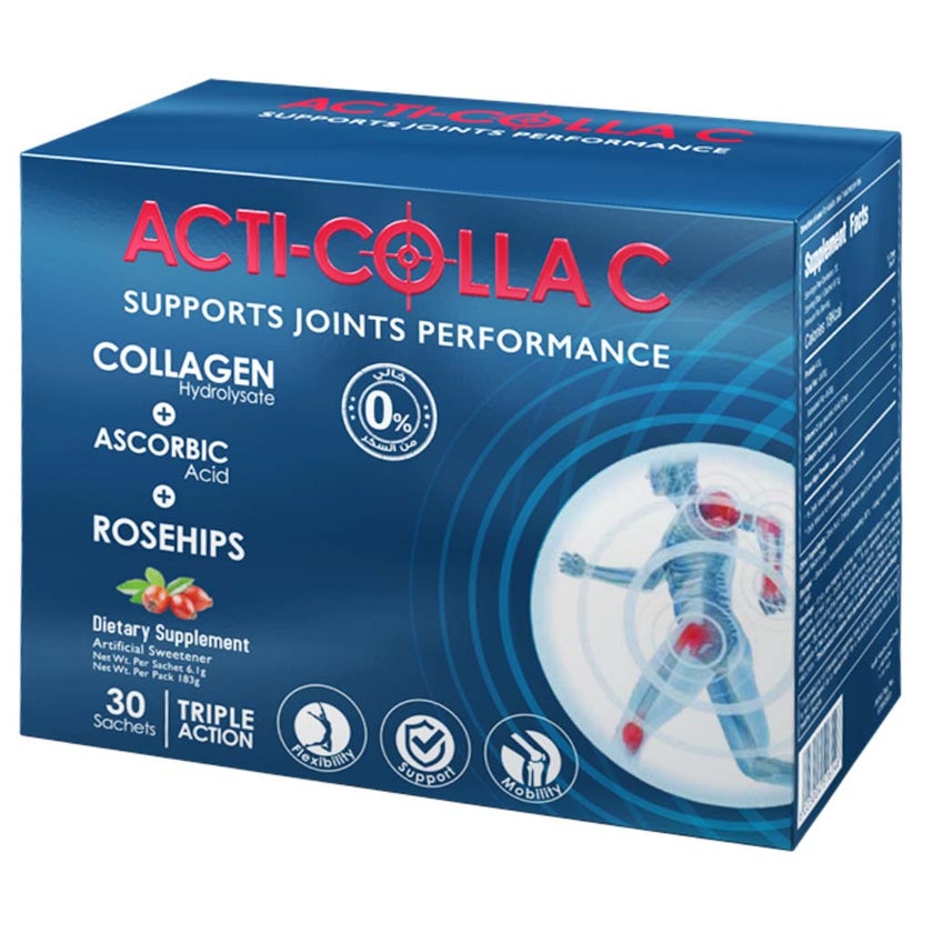 Eva Pharma Acti-Colla C Triple Action Collagen Supplement For Joint Support, Pack of 30's