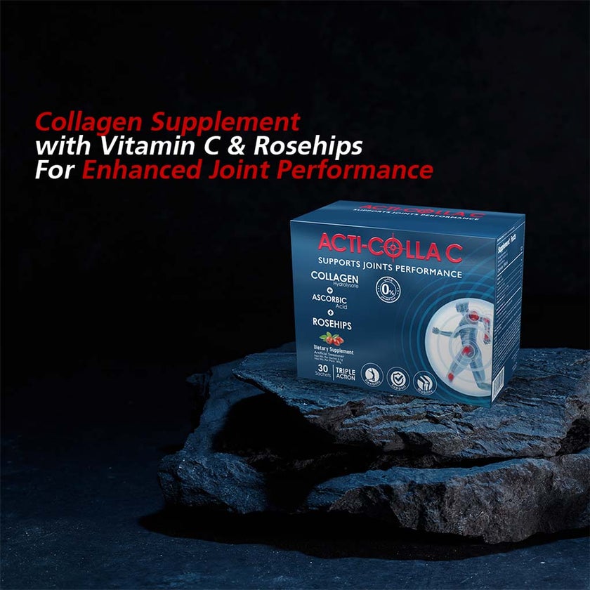 Eva Pharma Acti-Colla C Triple Action Collagen Supplement For Joint Support, Pack of 30's