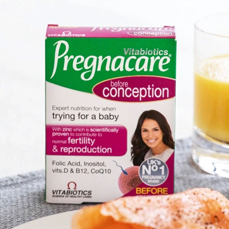 Vitabiotics Pregnacare Before Conception Prenatal Tablets With Folic Acid For Normal Fertility And Reproduction, Pack of 30's