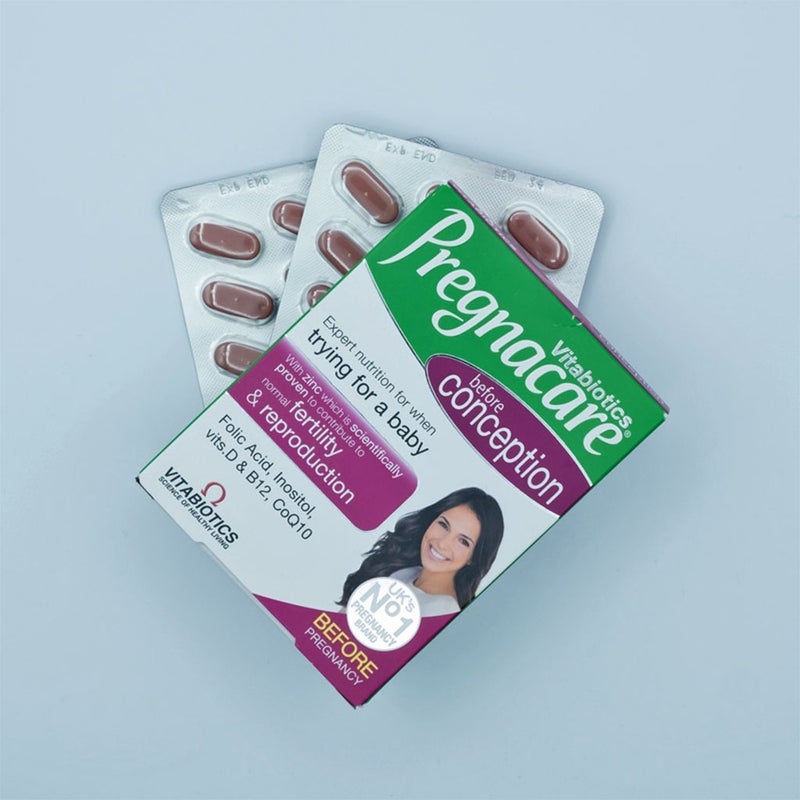Vitabiotics Pregnacare Before Conception Prenatal Tablets With Folic Acid For Normal Fertility And Reproduction, Pack of 30's