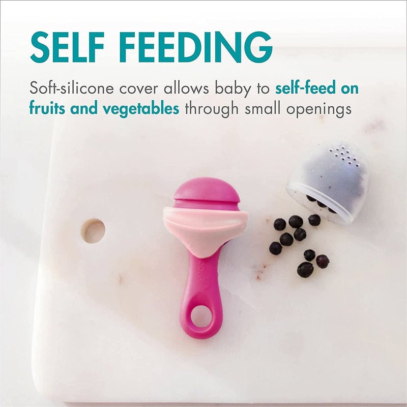 Boon Silicone Food Pulp Feeder Pink/Wine 1's