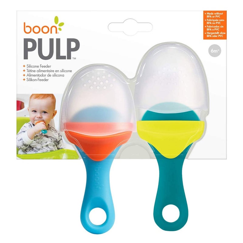 Boon Silicone Food Pulp Feeder Blue/Teal 2's