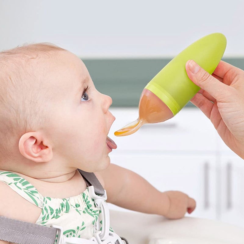 Boon Squirt Silicone Baby Food Dispensing Spoon Green