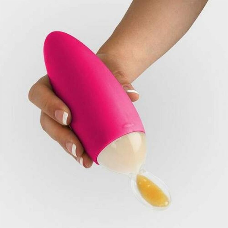 Boon Squirt Silicone Baby Food Dispensing Spoon Pink