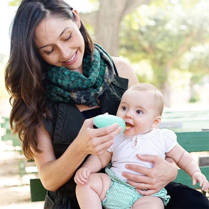 Boon Squirt Silicone Baby Food Dispensing Spoon Mint Green 