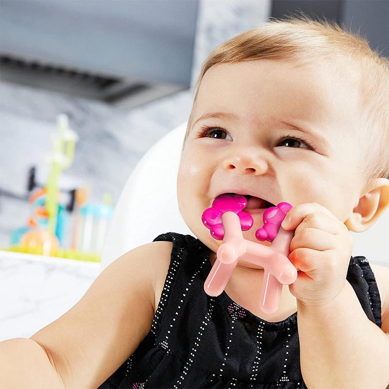 Boon Prance Swinging Unicorn Silicone Teether For 0-12 Months Babies