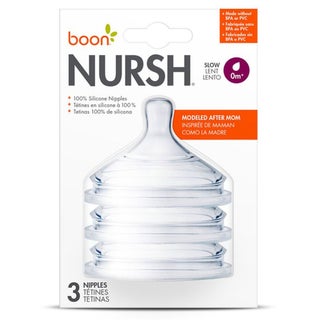 Boon Nursh Nipples Slow Flow Rate For 0 Months+ Babies 3's