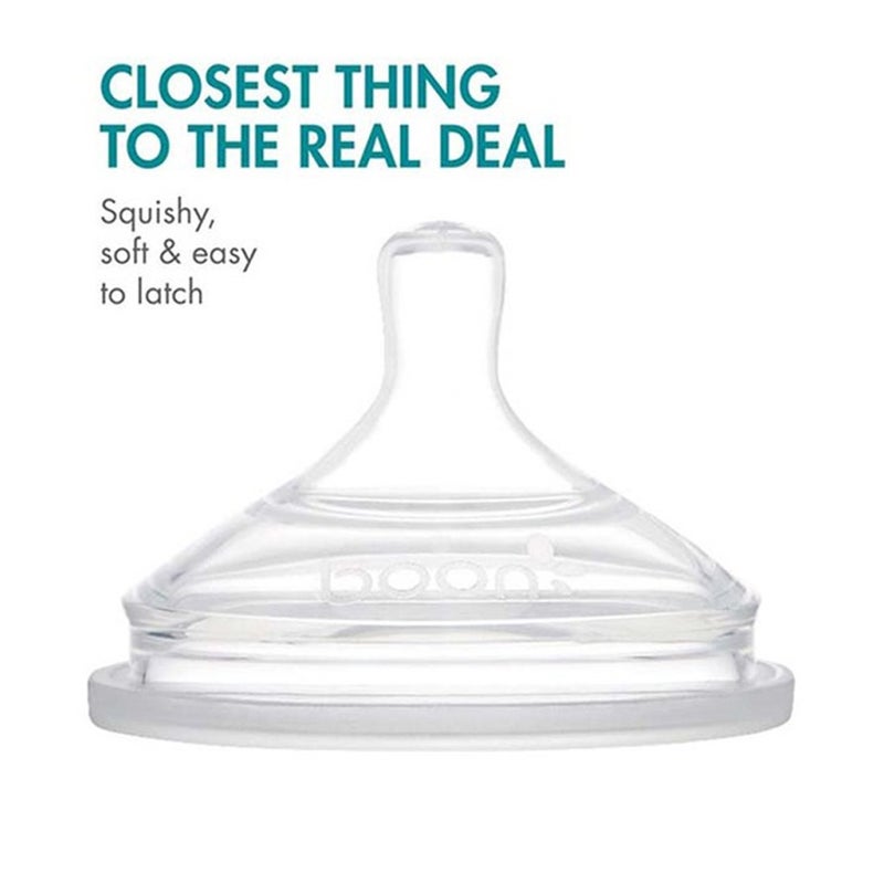 Boon Nursh Nipples Slow Flow Rate For 0 Months+ Babies 3's