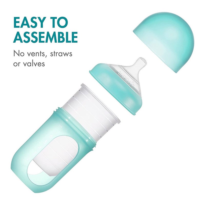 Boon Nursh 3 Months+ Feeding Bottle Blue Multi 236ml, 3's