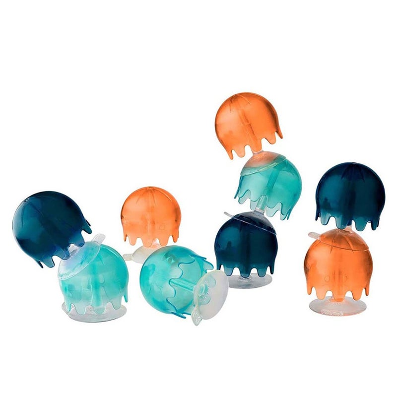 Boon Jellies Suction Cup Coral Yellow Bath Toys, 9 Pieces set For 12 Months+