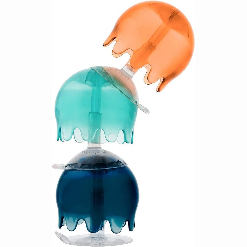 Boon Jellies Suction Cup Coral Yellow Bath Toys, 9 Pieces set For 12 Months+