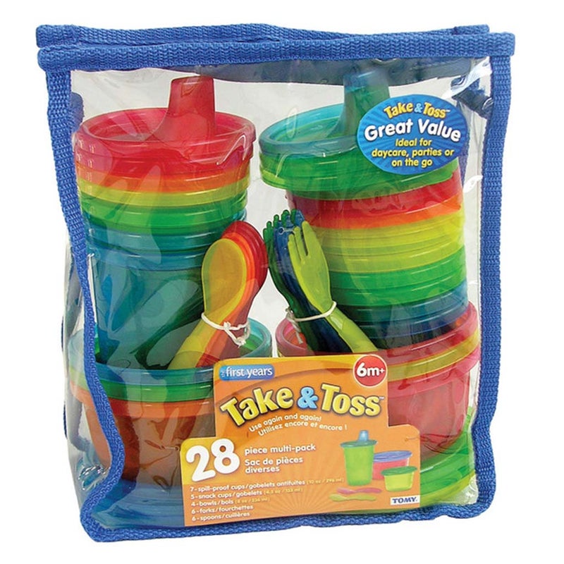 The First Years Take & Toss 28 Piece Multi-Pack Feeding Set